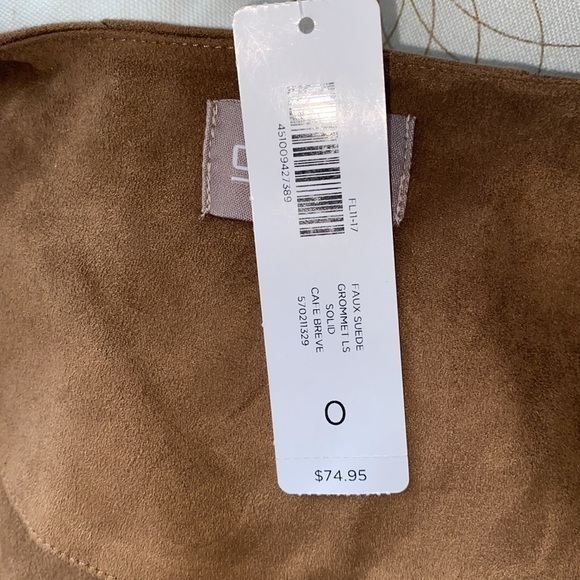 Chico’s Faux Suede Grommet LS Cafe Breve size 0 - Picture 7 of 8